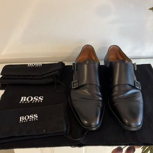 Hugo Boss Leather Monk Strap Dress Shoes